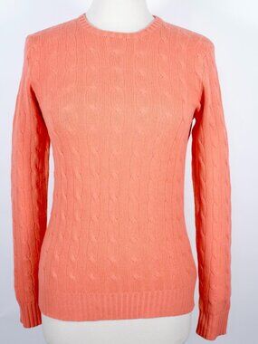 Ralph Lauren Black Label Collection sz L Slim Fit sweater 100% cashmere Coral
